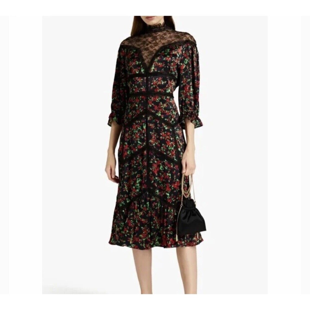 nwot valentino lace floral trim dress